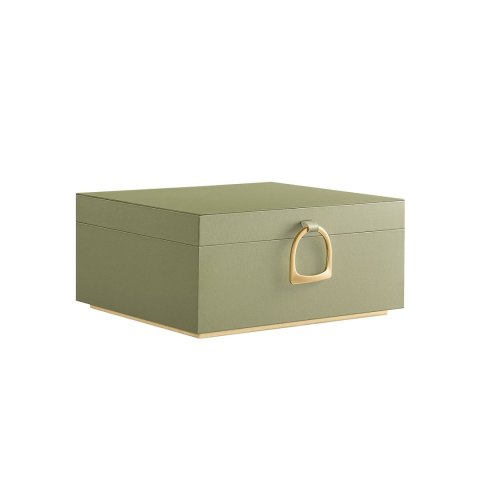 Pudełko na biżuterię 2-poziomowe z uchwytem i elastyczną tacką mglisty niebieski 20,5 x 24 x 11 cm
