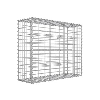 Gabion kamienny z siatki metalowej 100x80x30 cm, srebrny