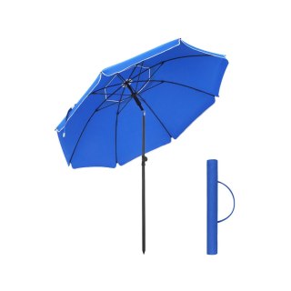 Parasol plażowy z ochroną UV UPF 50+ ośmiokątny ciemnoszary