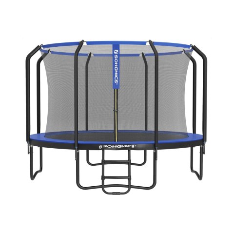 Trampolina 366 cm okrągła trampolina ogrodowa z siatką zabezpieczającą i wyściełaną ramą drabiny dla dzieci i dorosłych Wewnętrz