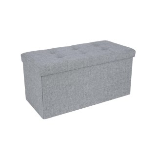76 cm ławka skrzynia skrzynia do przechowywania stołek nośność do 300 kg len jasnoszary LSF84GYX