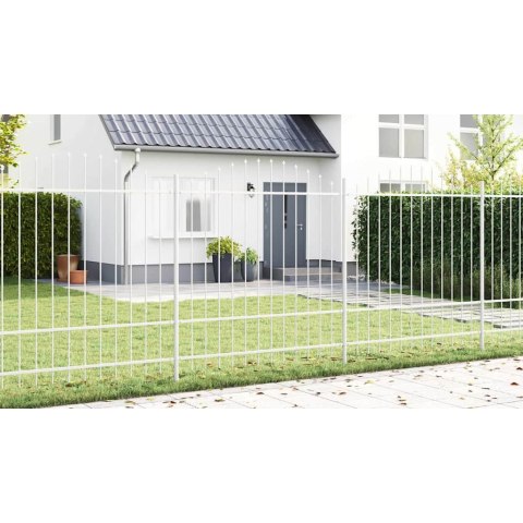 Ogrodzenie Ogrodowe z Wysokim Szczytem - Białe, 10,2 x 1,75 m, Stal Lumarko!