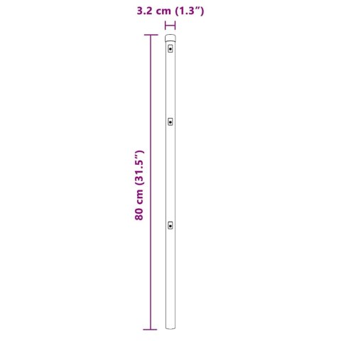 Palisady 26 sztuk Zielone Ø32 mm 80 cm Stal ocynkowana Lumarko!