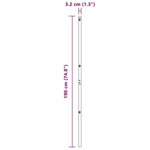 Posty ogrodowe 52 sztuki. Szare, Ø32 mm, 190 cm, galwanizowana stal Lumarko!