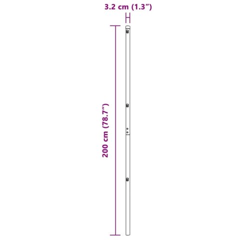 Słupki Ogrodzeniowe 26 szt. Ø32 mm 200 cm, stal galwanizowana Lumarko!