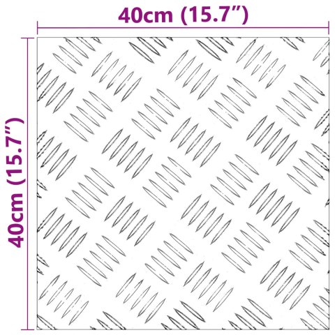 4 sztuki aluminiowych płyt vidaXL w kratkę, antypoślizgowe, 40x40 cm Lumarko!