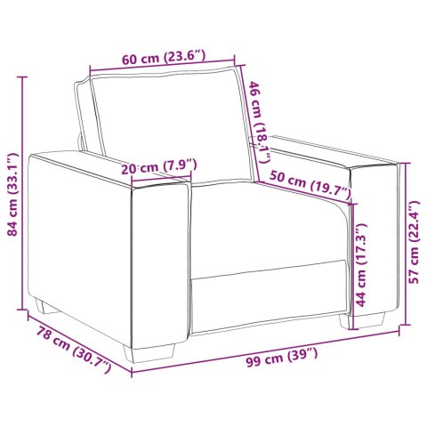 Fotel vidaXL Cappuccino 59 cm z eco-skóry Lumarko!