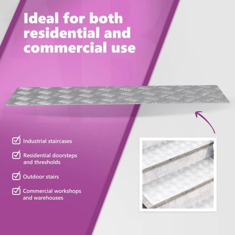 Płytki aluminiowe z wypukłością antypoślizgową 4 szt. 90x30 cm Lumarko!