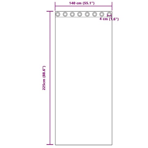 VidaXL Zasłony z weluru 2 pcs czerwone wino 225 x 140 cm Aksamit