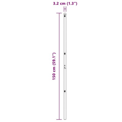 Słupki ogrodzeniowe 7 pcs Srebrny Ø32mm 150 cm Lumarko!