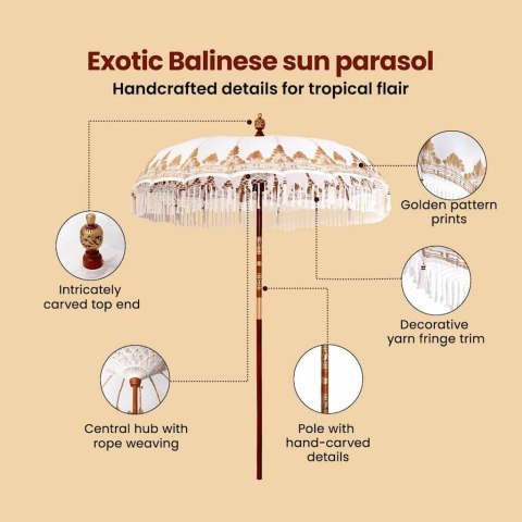 Baliński Parasol Kremowy (210-220) x 260 cm Lumarko!
