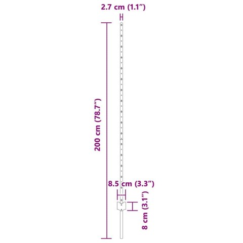 Słupy ogrodzeniowe 22 pcs Zielony 160 cm Stal Lumarko!
