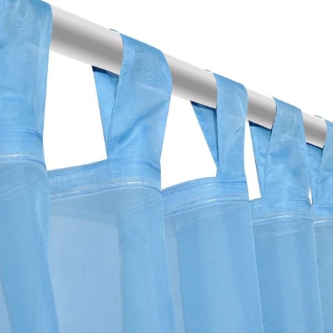  Zasłona na szelkach, prześwitująca, turkosowa, 140 x 245 cm, 2 sztuki Lumarko! XXX