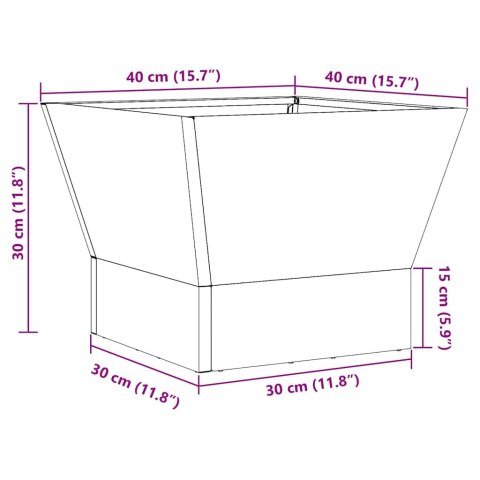 Ognisko Kwadratowe Czarny 40x40x30 cm Stal Lumarko!