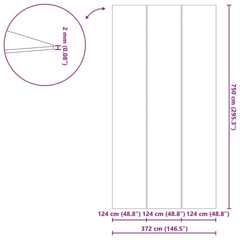 VidaXL Podkładka pod Basen 750 x 372 x 0,1 cm Prostokątny Czarny