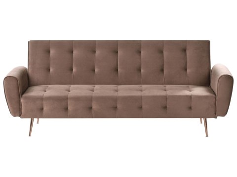 Sofa rozkładana welurowa szmaragdowa SELNES