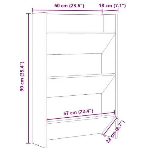 VidaXL Szafka na buty 2 szt. 60 x 18 x 90 cm Drewno inżynieryjne
