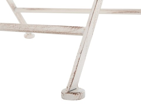 Stolik ogrodowy metalowy ø 70 cm beżowy TRIESTE