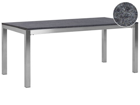 Stół ogrodowy granitowy 180 x 90 cm czarny GROSSETO