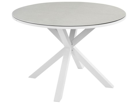 Stół ogrodowy okrągły ⌀120 cm szary z czarnym MALETTO