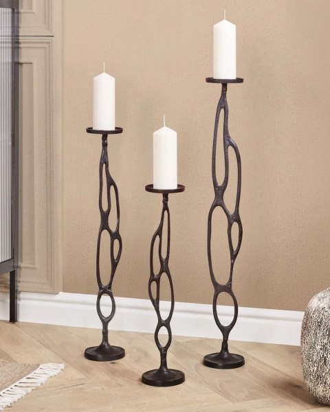 Świecznik LAMEGO Metal 23 cm Czarny