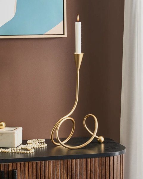 Świecznik PORRTELA Metal 50 cm Czarny