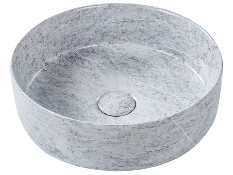 Umywalka nablatowa ceramiczna ⌀ 37 cm niebieska GUDAR