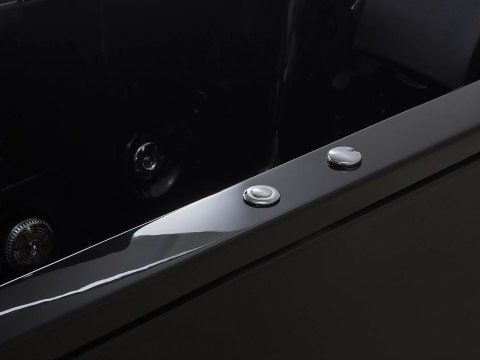 Wanna narożna z hydromasażem LED VARADERO Prawostronny 183 x 90 cm Czarny