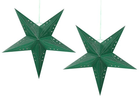 Zestaw 2 dekoracji ściennych Gwiazda MOTTI Papier Szmaragdowy 45 cm