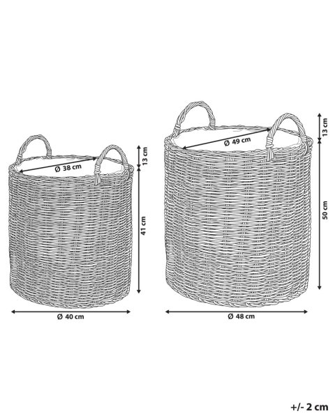 Zestaw 2 doniczek BITOLA Technorattan 40/48 cm Brązowy