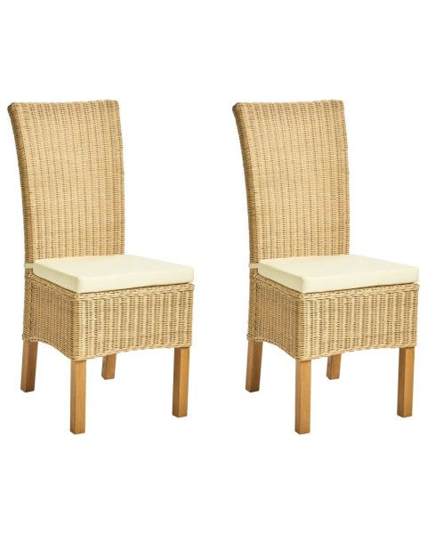 Zestaw 2 krzeseł do jadalni ANDES Rattan Czarny