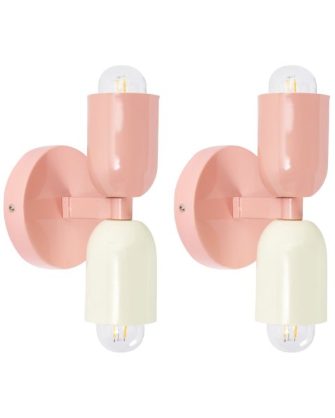 Zestaw 2 lamp ściennych TOPI Metal Czerwony