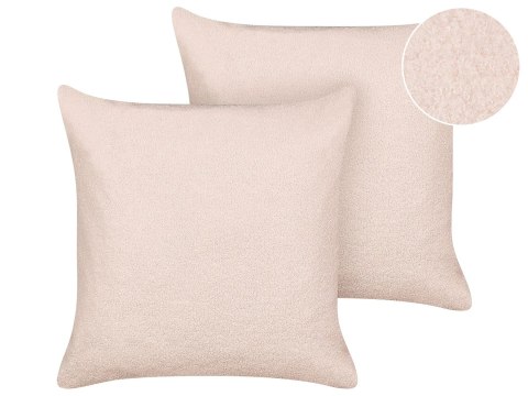 Zestaw 2 poduszek dekoracyjnych LEUZEA Boucle 60 x 60 cm Beżowy Jednolity