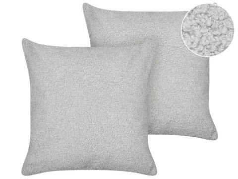 Zestaw 2 poduszek dekoracyjnych LEUZEA Boucle 60 x 60 cm Beżowy Jednolity