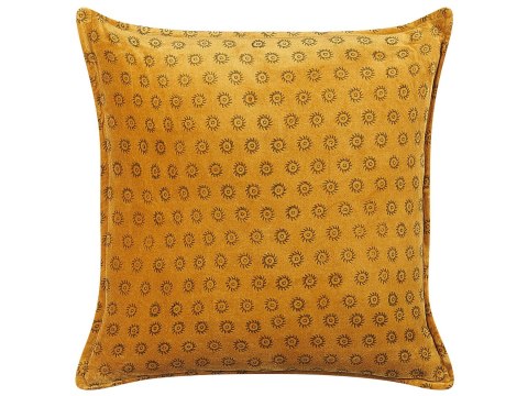 Zestaw 2 poduszek dekoracyjnych RAPIS Welur 45 x 45 cm Żółty Wzór geometryczny
