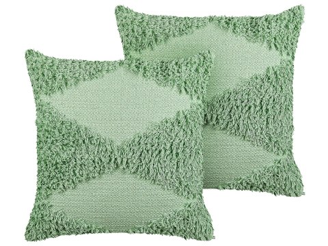 Zestaw 2 poduszek dekoracyjnych RHOEO Bawełna 45 x 45 cm Żółty Wzór geometryczny
