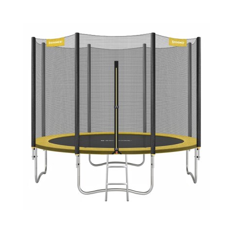 Trampolina ogrodowa Ø 244 cm z siatką zabezpieczającą i wyściełanymi słupkami zielona