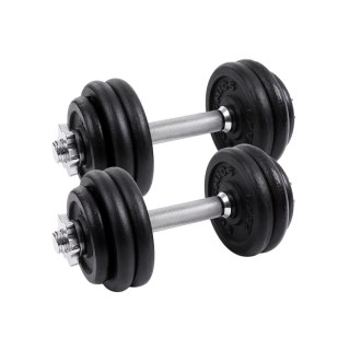 Regulowany zestaw hantli dla kobiet i mężczyzn 2 x 15 kg czarny 35 x 14 cm