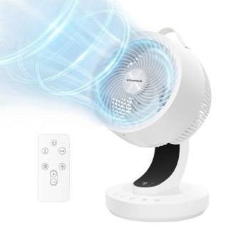 Wentylator stojący, cichy wentylator 20 dB z pilotem, cyrkulator powietrza z oscylacją 120° i 135°, 15 prędkości, timer 15 godz.