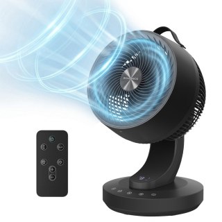 Wentylator stojący, cichy wentylator 20 dB z pilotem, cyrkulator powietrza z oscylacją 120° i 135°, 15 prędkości, timer 15 godz.