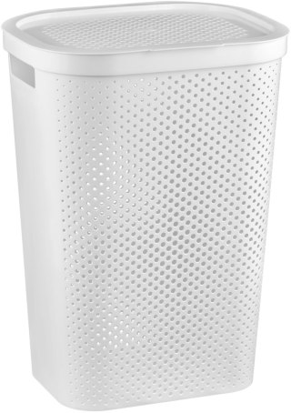 Kosz na pranie Curver Infinity Dots 60L biały