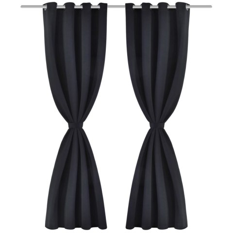  Zasłony zaciemniające z kółkami, 2 szt., 135x175 cm, czarne Lumarko!