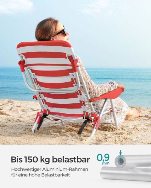 Krzesło plażowe Krzesło kempingowe Krzesło składane Krzesło ogrodowe Przenośne z paskami na ramionach Składane regulowane oparci