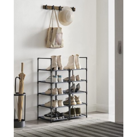 10-poziomowy stojak na buty, stojak na buty, oszczędzający miejsce do przechowywania butów, 33 x 33 x 173 cm, metalowa rama, pół