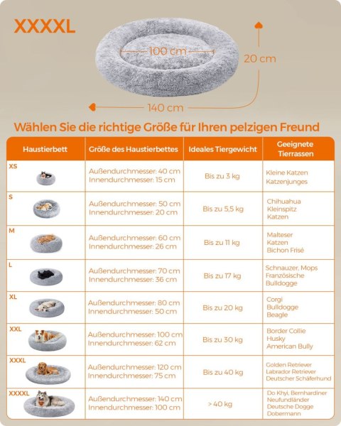 Puszyste legowisko dla psa , legowisko dla kota, poduszka w kształcie pączka, zmywalna, wyjmowana środkowa wyściółka, długi plus