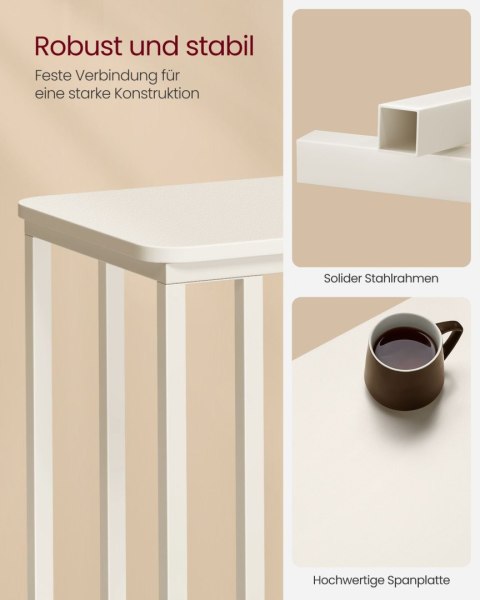 Stolik boczny , stolik sofa na kółkach, kształt C, mobilny stolik kawowy, 50 x 35 x 60 cm, stolik do salonu z metalową ramą, na