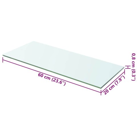  Półka szklana, bezbarwny panel, 60x20 cm Lumarko!