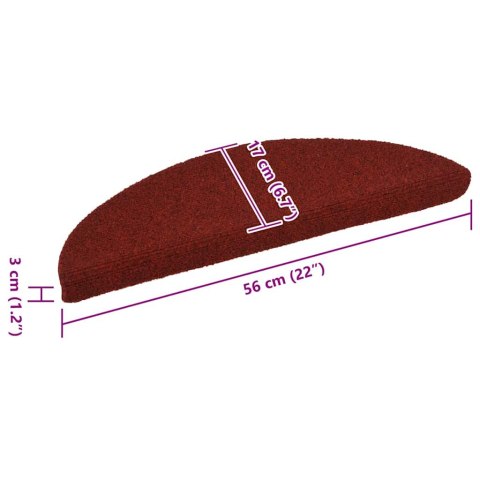 Samoprzylepne nakładki na schody, 15 szt., 56x17x3 cm, czerwone Lumarko!