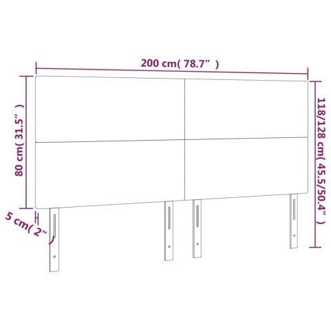 Zagłówek do łóżka z LED, taupe, 200x5x118/128 cm, tkanina Lumarko!