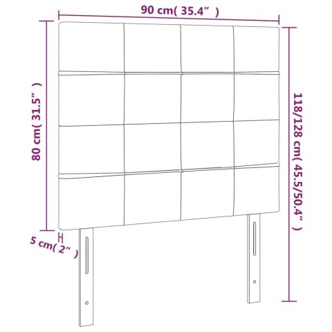 Zagłówek do łóżka z LED, niebieski, 90x5x118/128 cm, tkanina Lumarko!